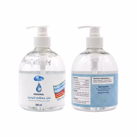 Produit de soins personnels de haute qualité, 500ml, nettoyant pour les mains, liquide à base d'alcool, Gel désinfectant pour les mains, expédition immédiate